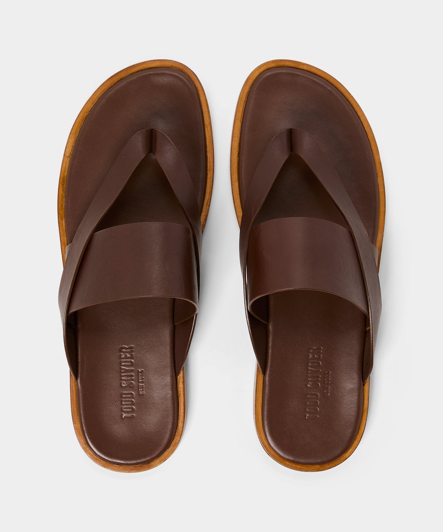 Todd Snyder Porto Leather Crossover Sandal in Brown Brown