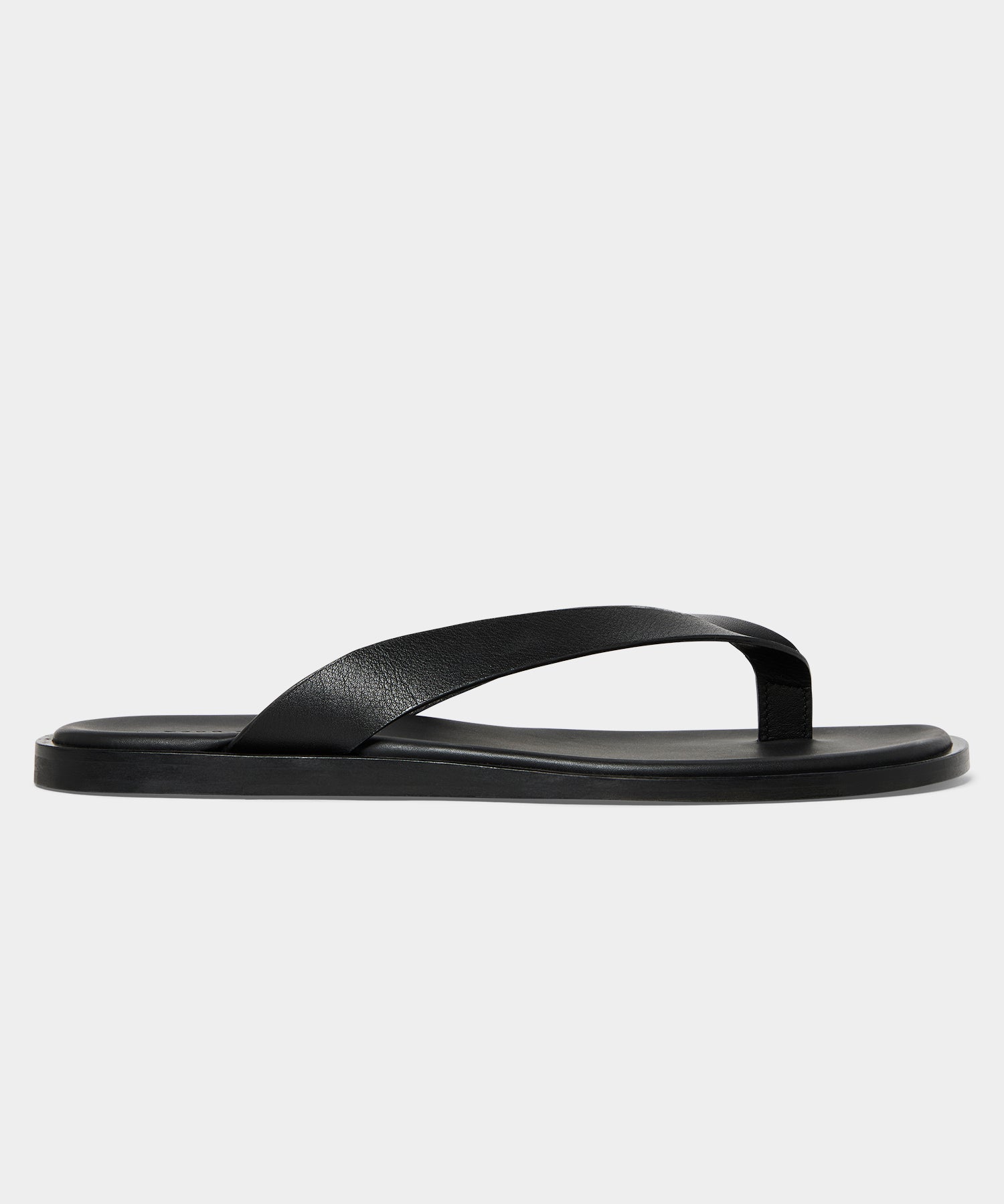 Todd Snyder Porto Leather Thong Sandal in Black Black