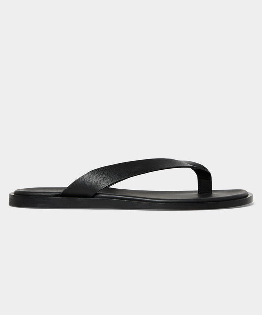 Todd Snyder Porto Leather Thong Sandal in Black Black