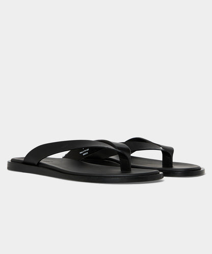 Todd Snyder Porto Leather Thong Sandal in Black Black