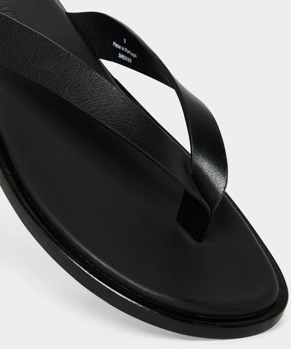 Todd Snyder Porto Leather Thong Sandal in Black Black