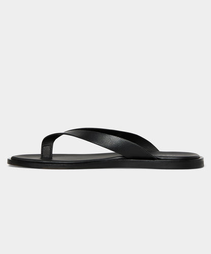 Todd Snyder Porto Leather Thong Sandal in Black Black