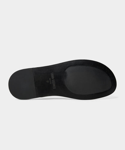 Todd Snyder Porto Leather Thong Sandal in Black Black