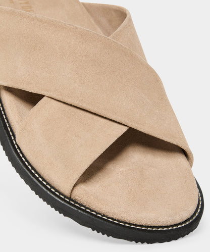 Todd Snyder Nomad Suede Crossover Sandal Sand