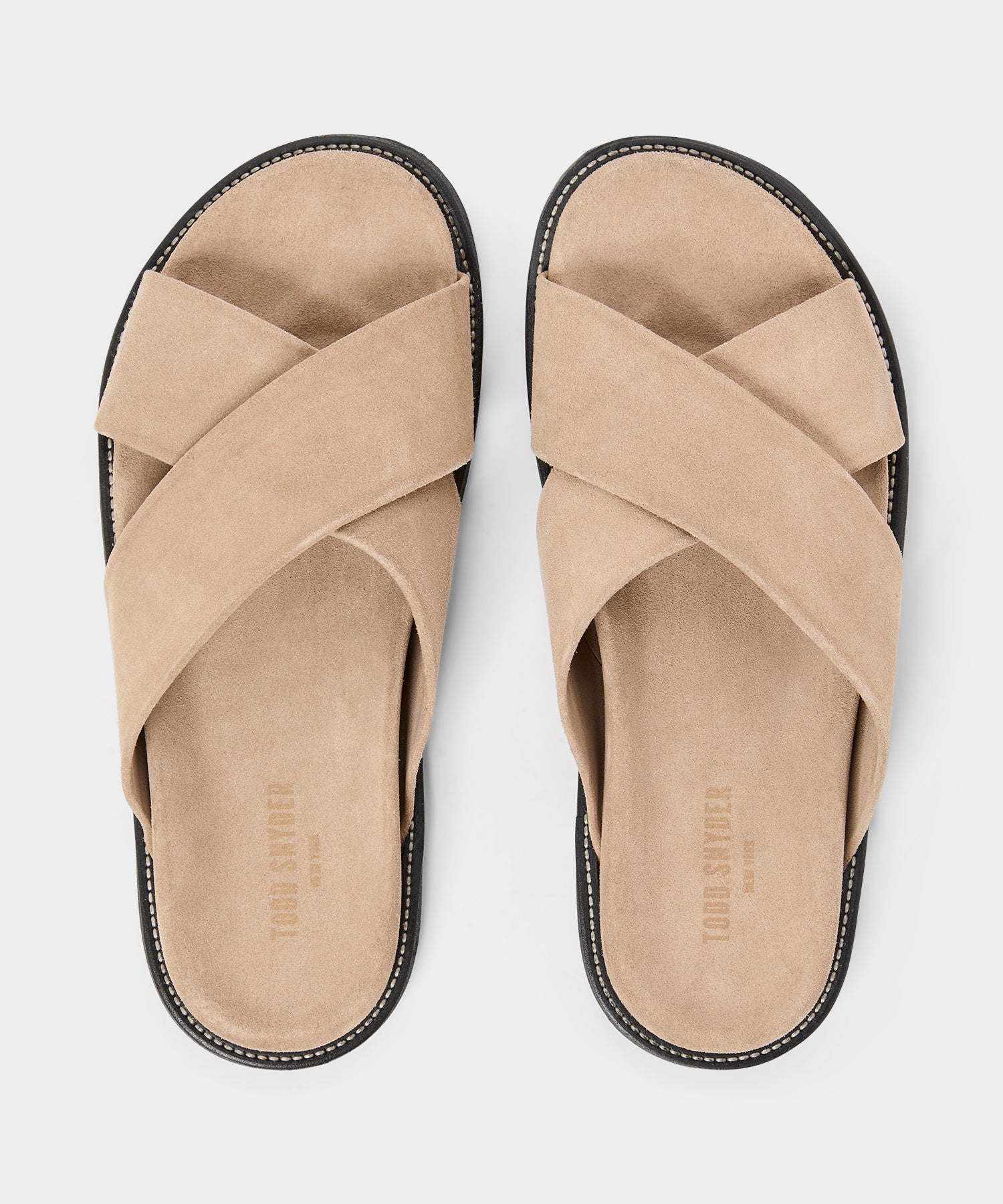 Todd Snyder Nomad Suede Crossover Sandal Sand