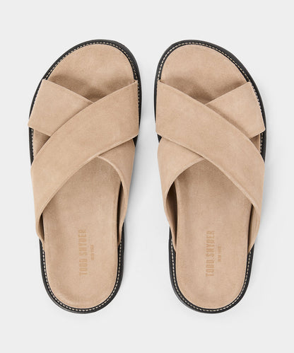 Todd Snyder Nomad Suede Crossover Sandal Sand