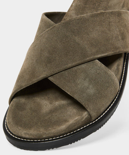 Todd Snyder Nomad Suede Crossover Sandal Olive