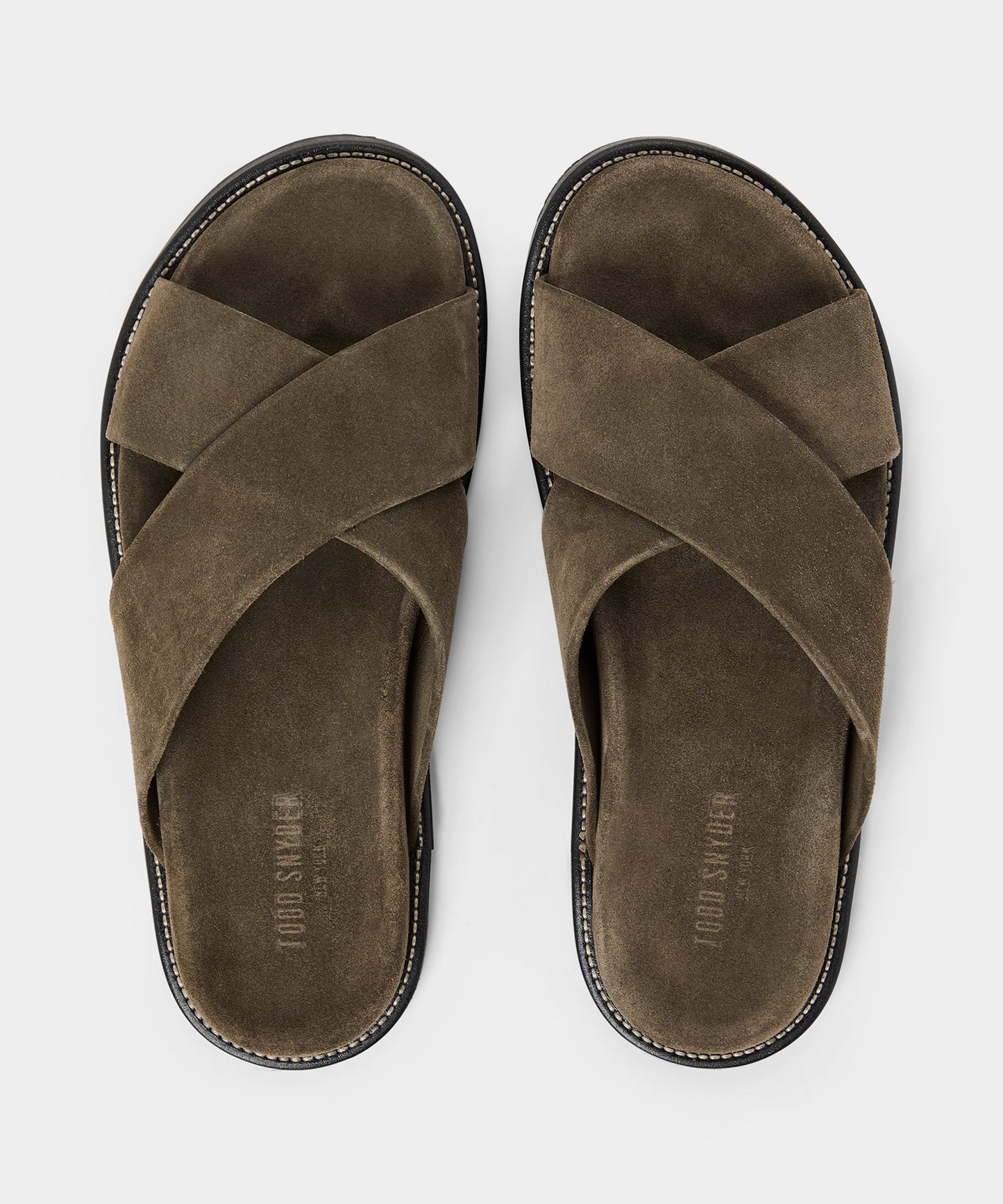 Todd Snyder Nomad Suede Crossover Sandal Olive