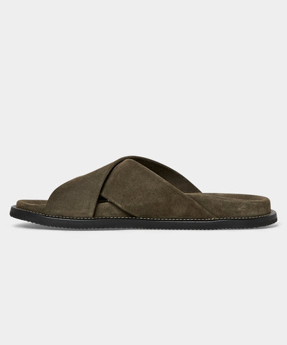 Todd Snyder Nomad Suede Crossover Sandal Olive
