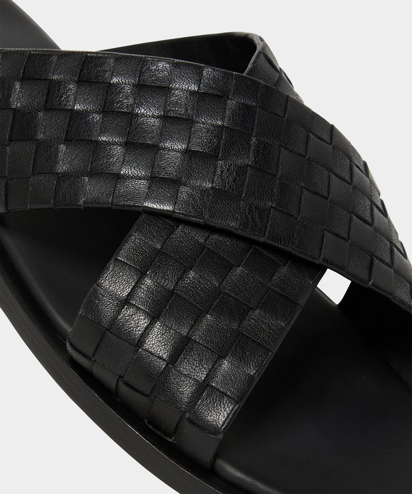 Todd Snyder Porto Woven Leather Sandal in Black Black