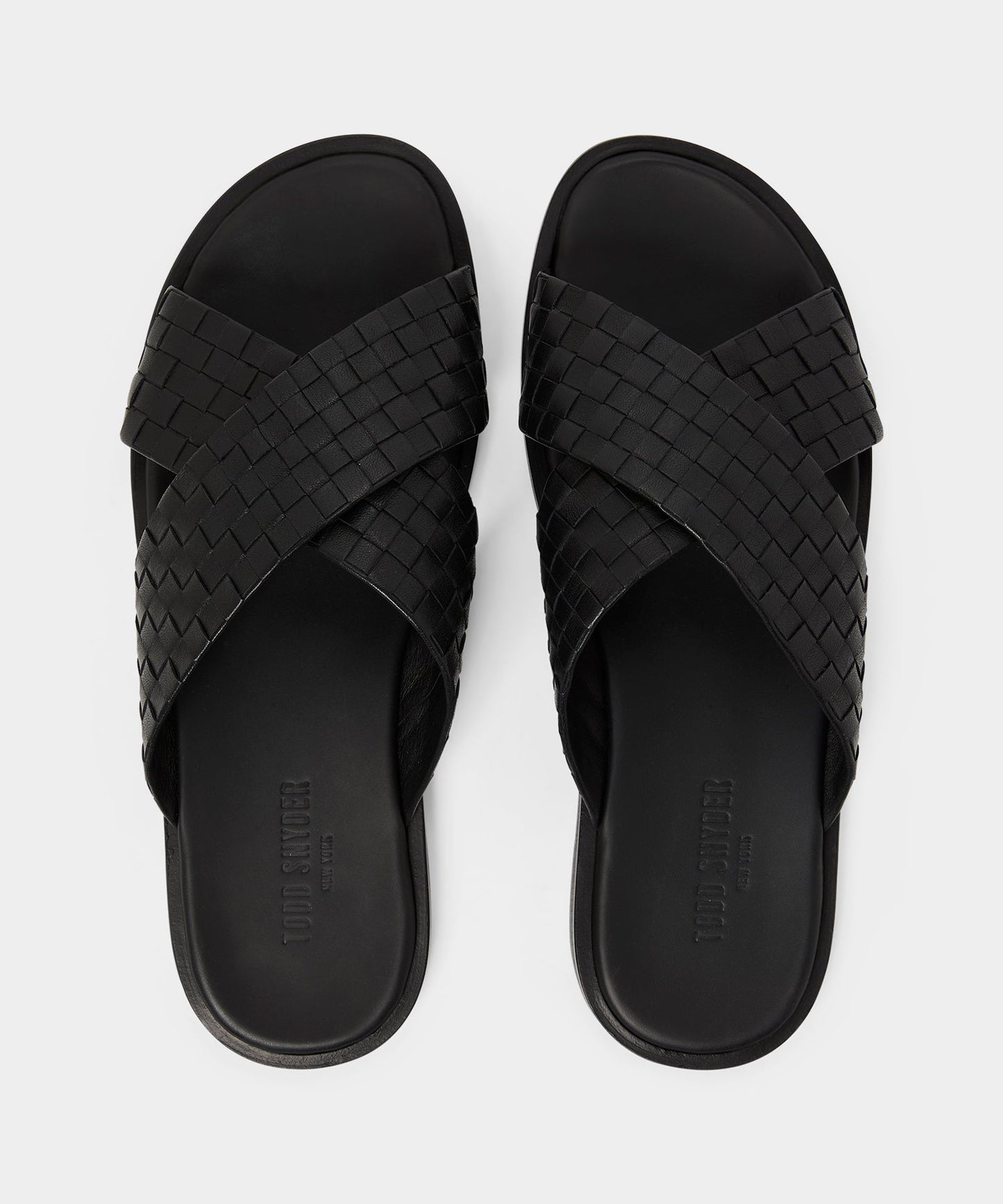 Todd Snyder Porto Woven Leather Sandal in Black Black