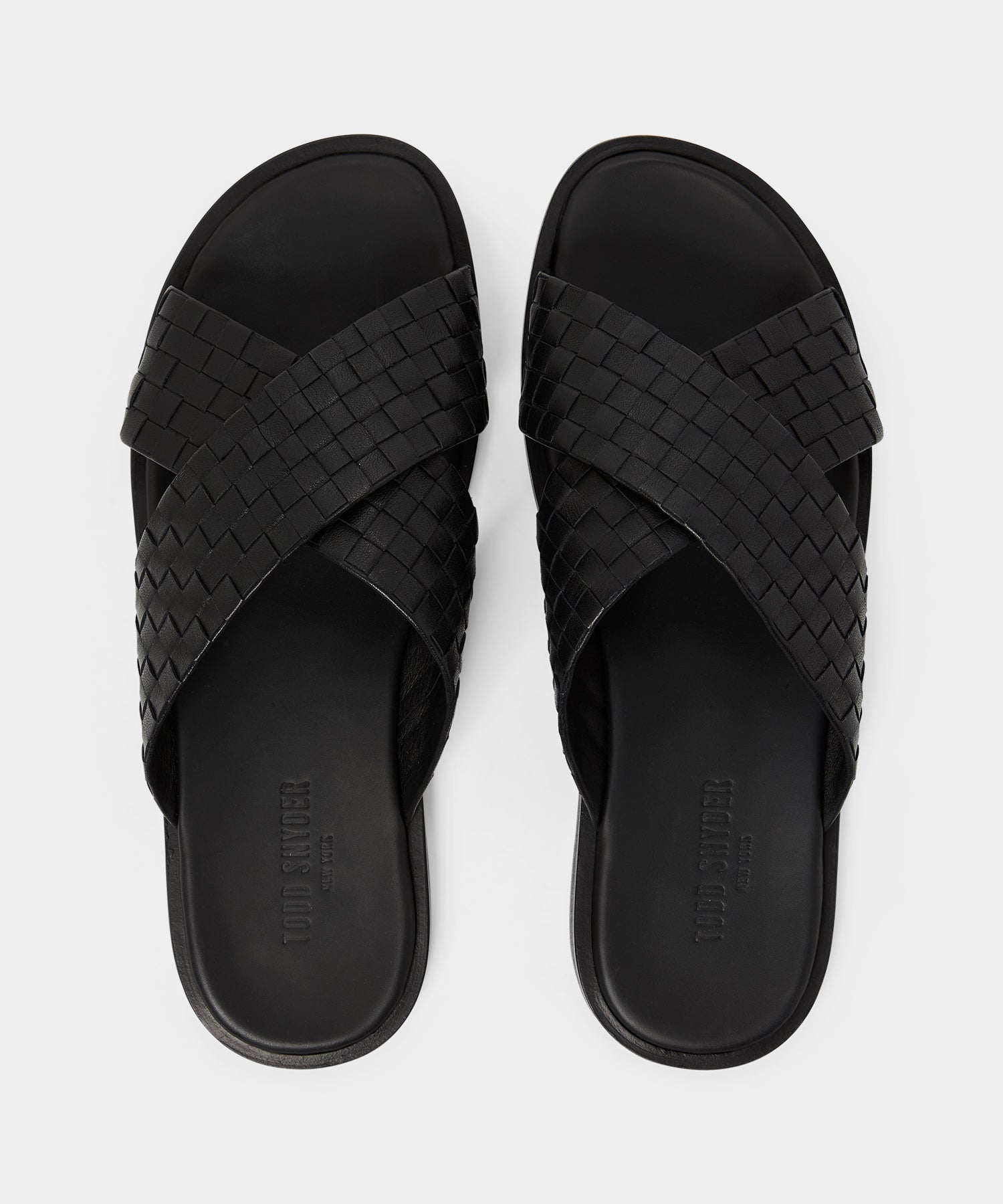 Todd Snyder Porto Woven Leather Sandal in Black Black