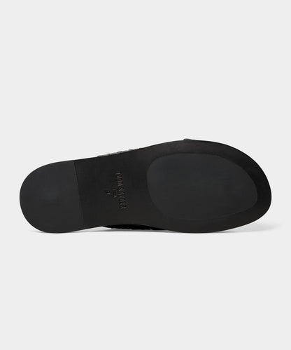 Todd Snyder Porto Woven Leather Sandal in Black Black