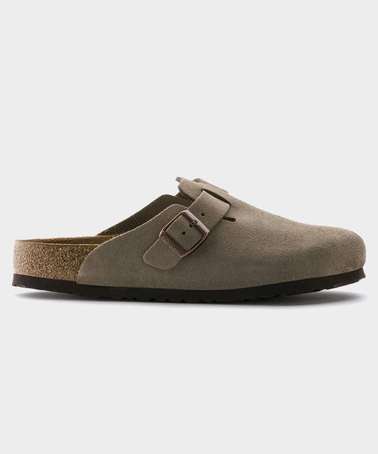 Todd Snyder Birkenstock Boston Mule in Taupe Suede Taupe