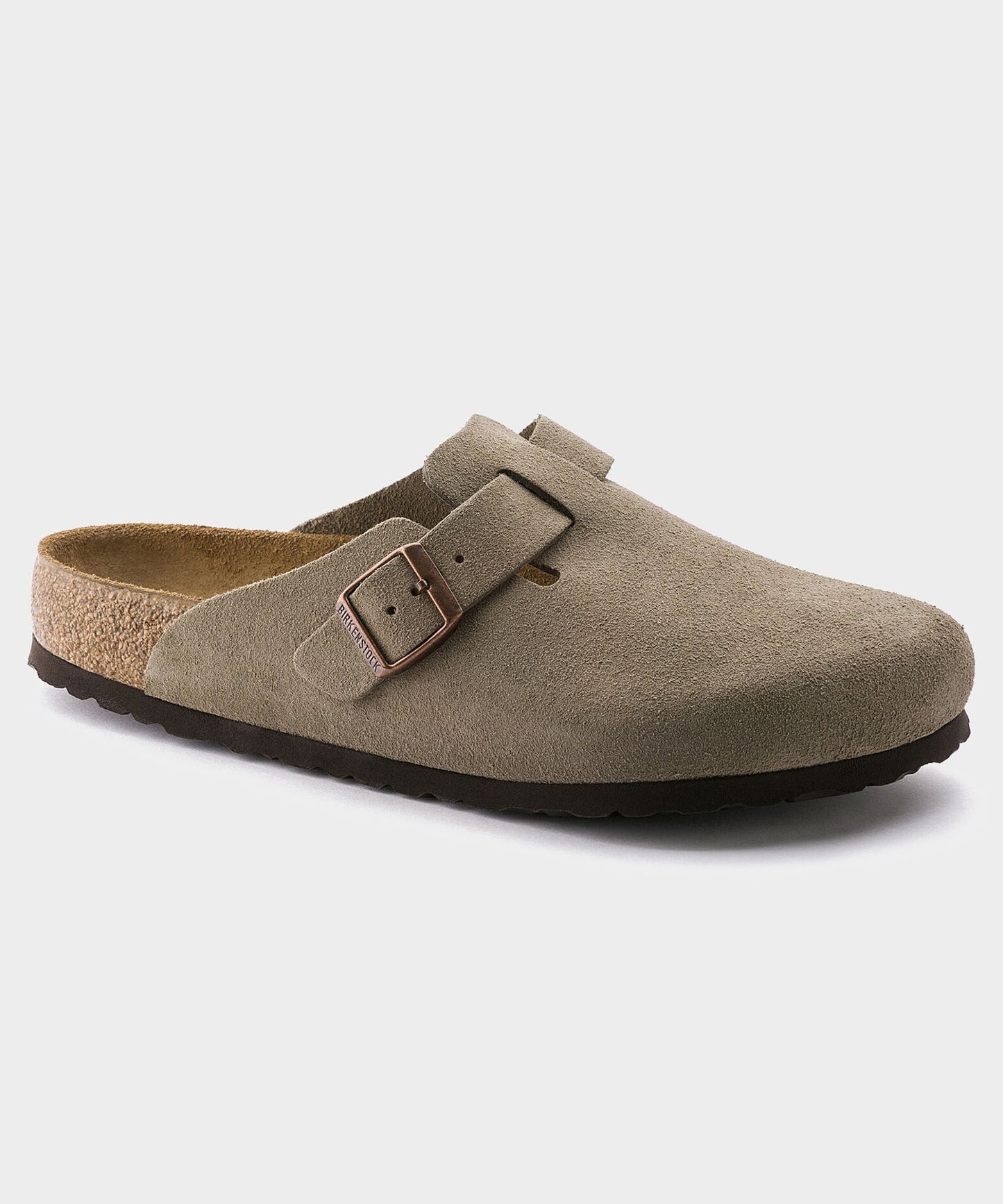 Todd Snyder Birkenstock Boston Mule in Taupe Suede Taupe