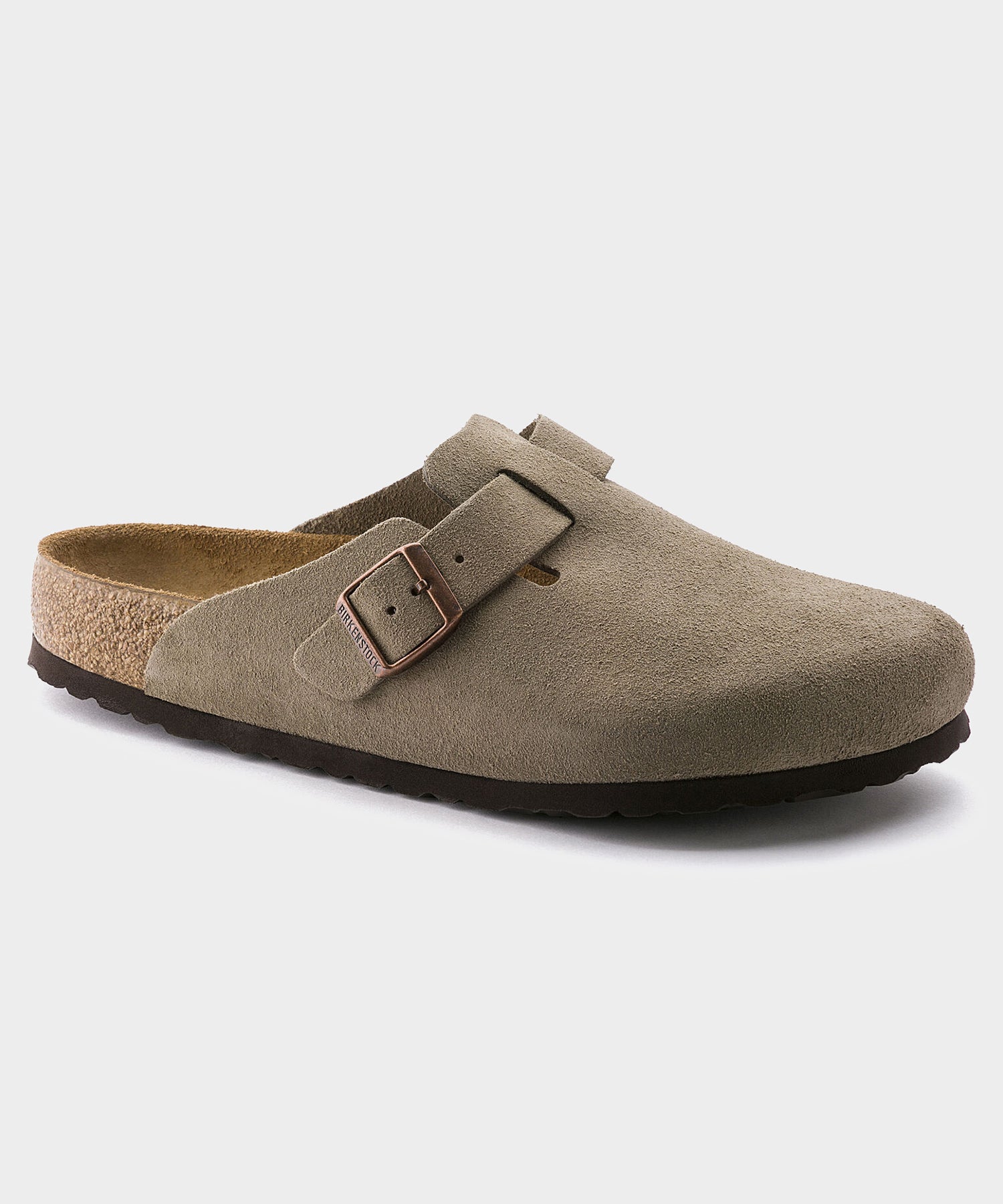 Todd Snyder Birkenstock Boston Mule in Taupe Suede Taupe