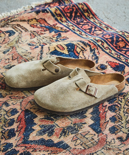 Todd Snyder Birkenstock Boston Mule in Taupe Suede Taupe