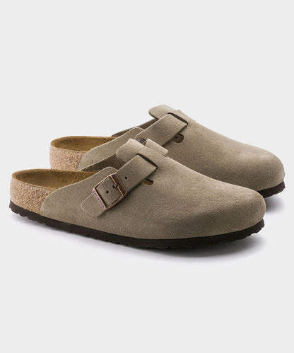 Todd Snyder Birkenstock Boston Mule in Taupe Suede Taupe