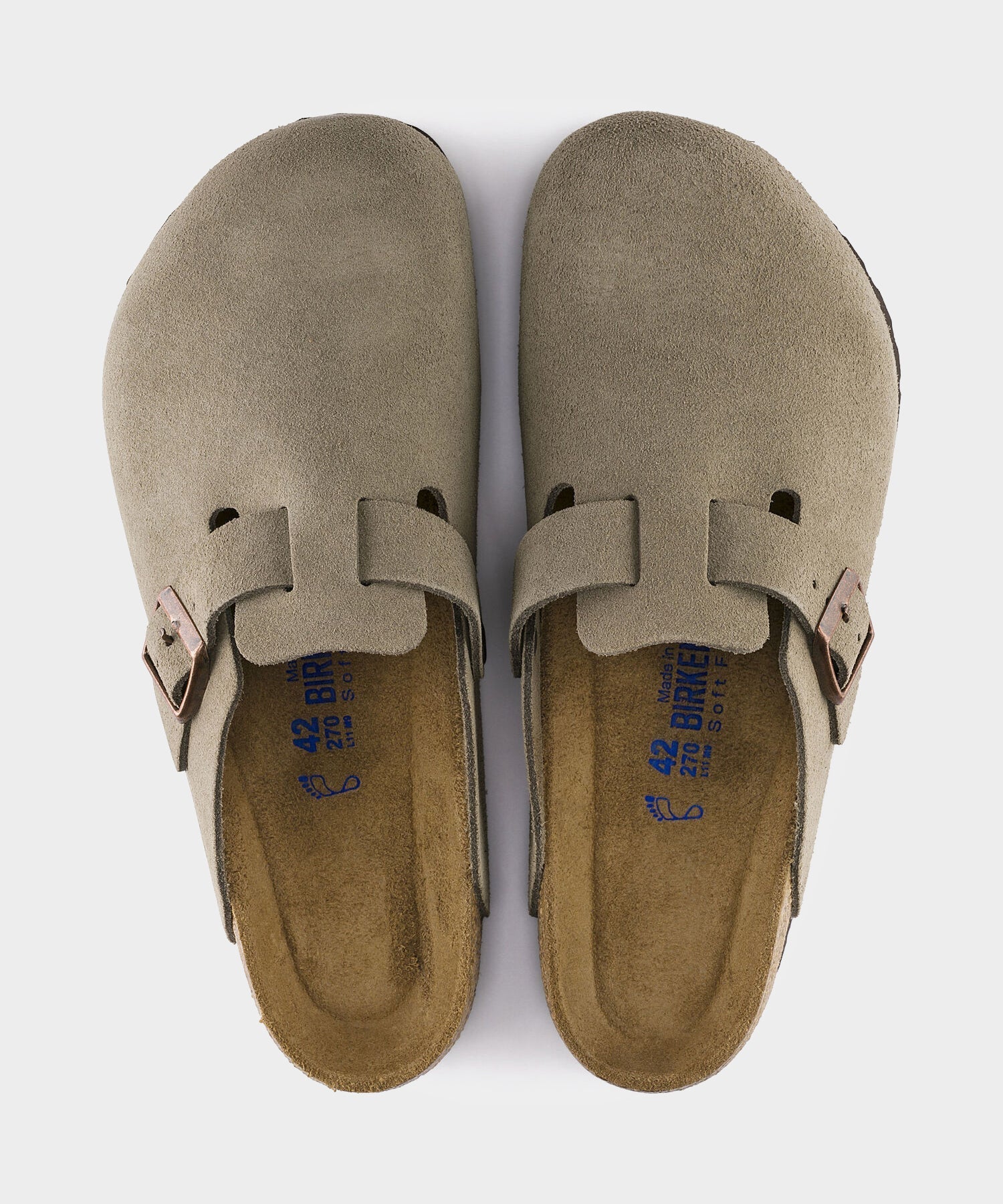 Todd Snyder Birkenstock Boston Mule in Taupe Suede Taupe