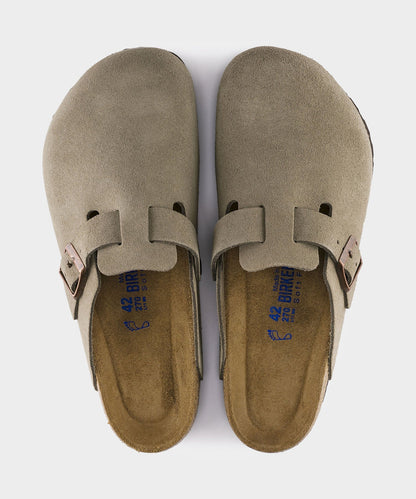 Todd Snyder Birkenstock Boston Mule in Taupe Suede Taupe