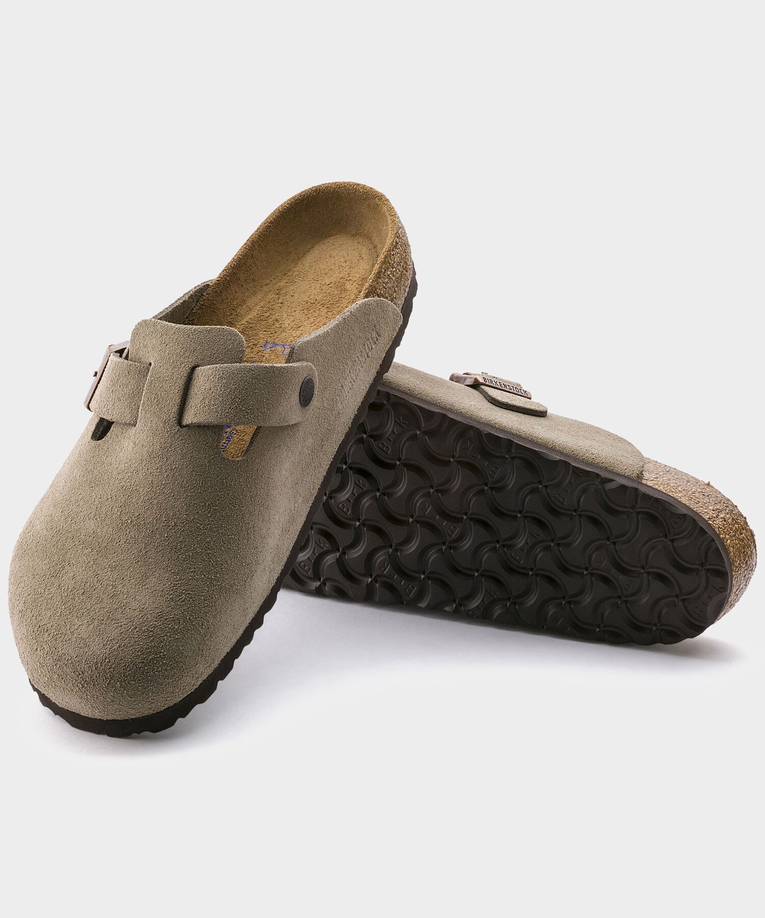 Todd Snyder Birkenstock Boston Mule in Taupe Suede Taupe