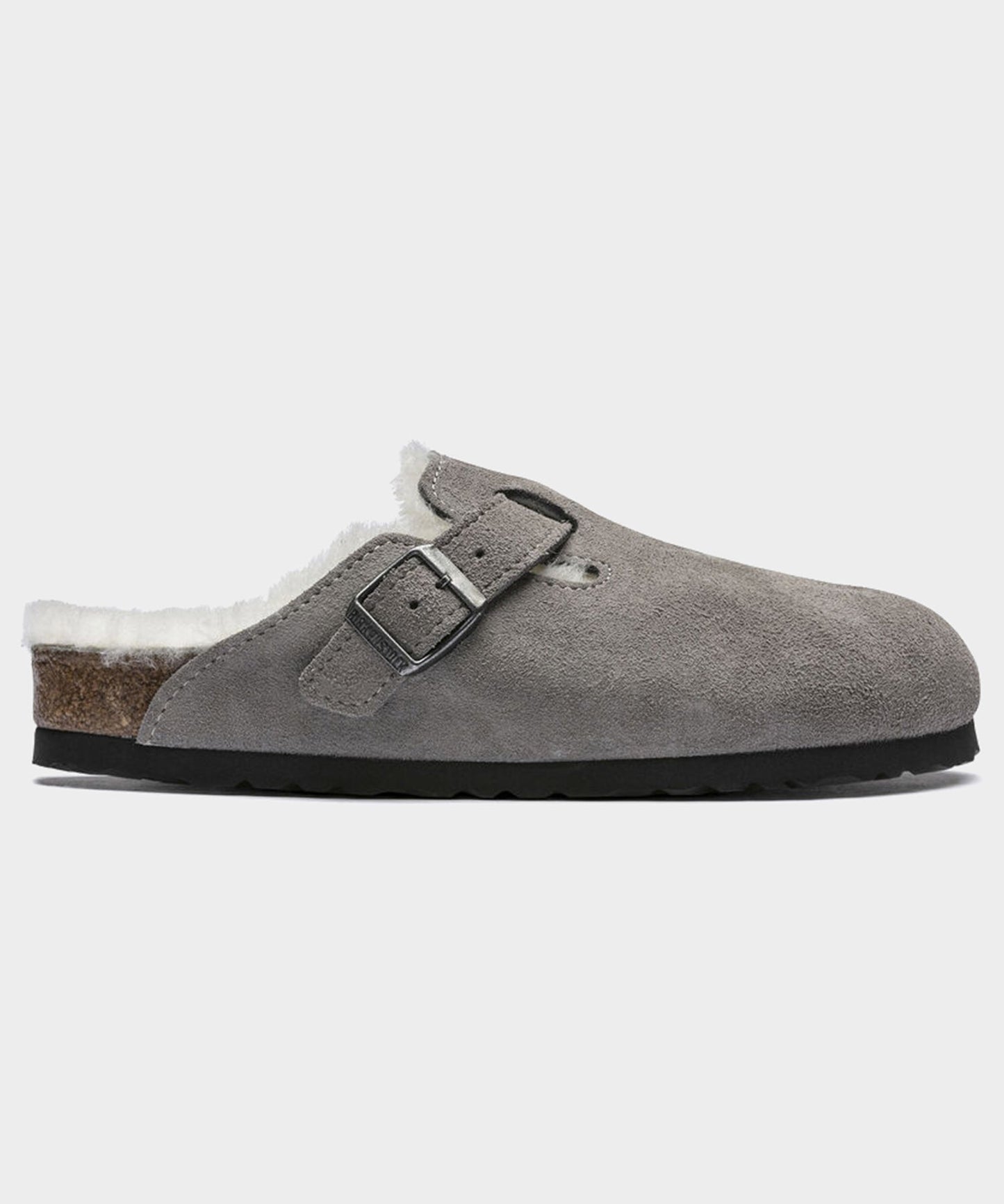 Todd Snyder Birkenstock Boston Shearling Mule in Stone Grey