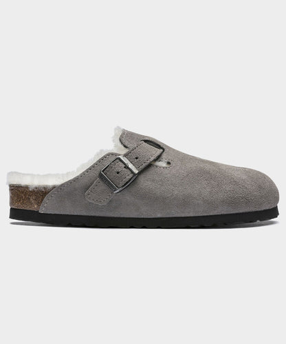 Todd Snyder Birkenstock Boston Shearling Mule in Stone Grey