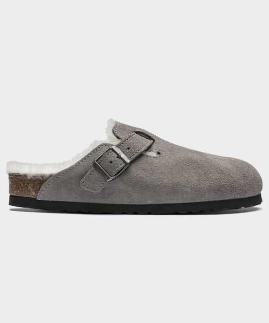 Todd Snyder Birkenstock Boston Shearling Mule in Stone Grey