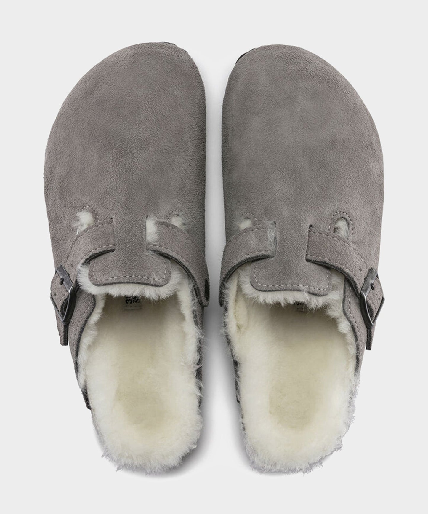 Todd Snyder Birkenstock Boston Shearling Mule in Stone Grey