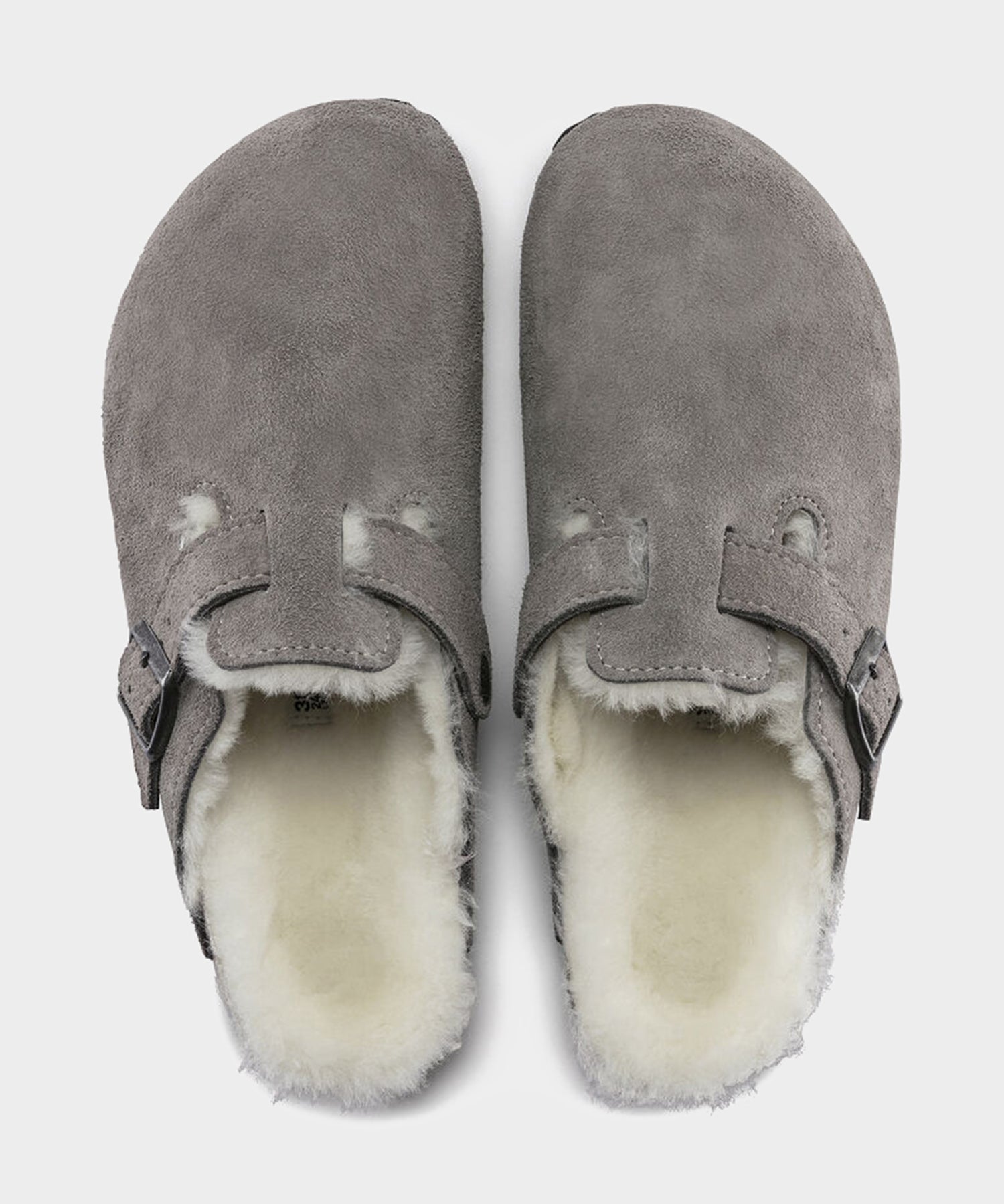 Todd Snyder Birkenstock Boston Shearling Mule in Stone Grey