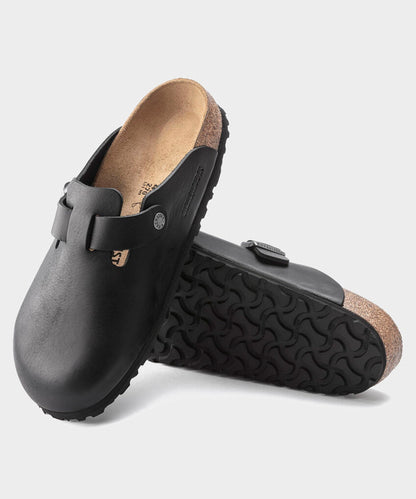 Todd Snyder Birkenstock Boston Grip Clog in Vintage Black Leather Black
