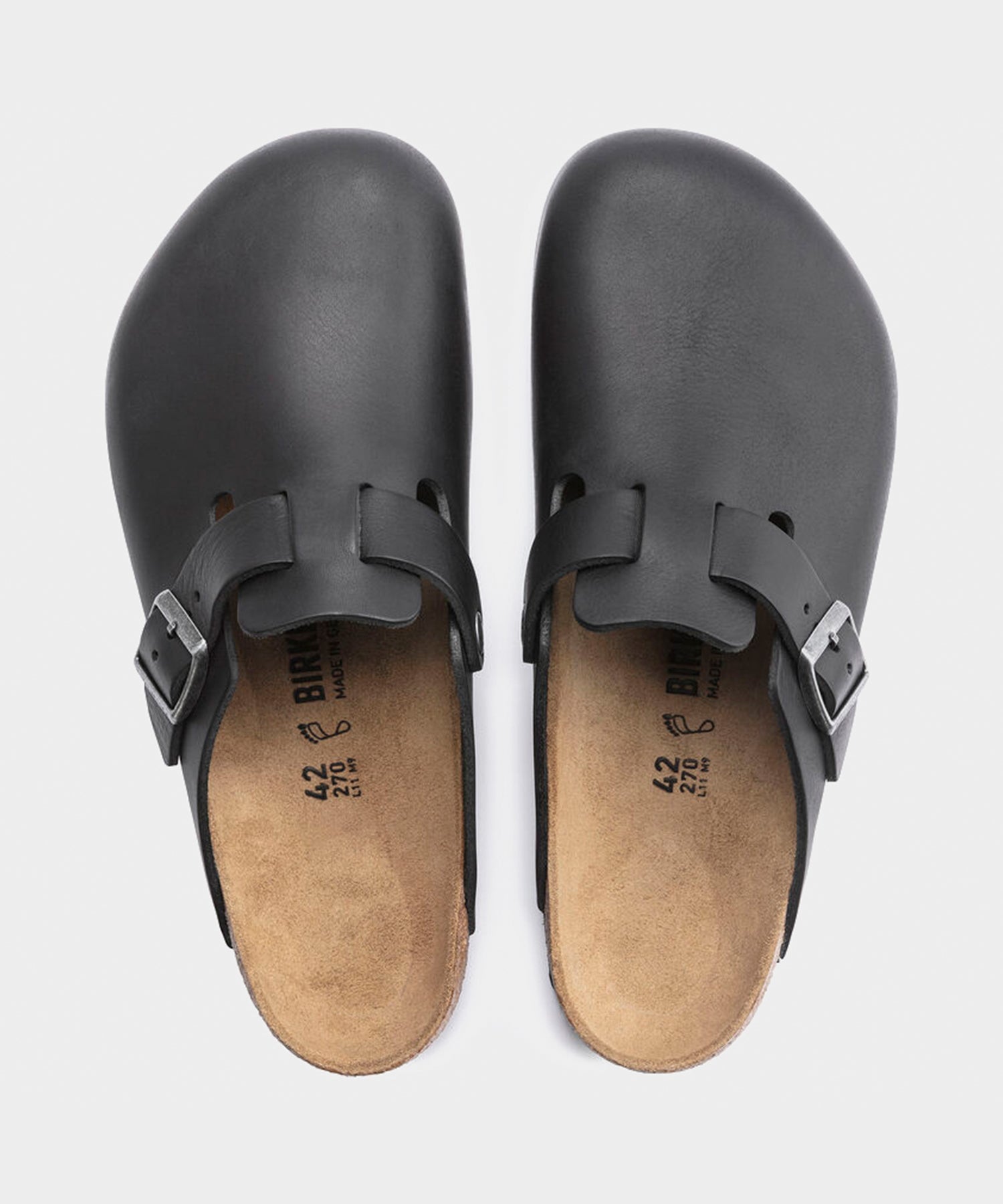 Todd Snyder Birkenstock Boston Grip Clog in Vintage Black Leather Black