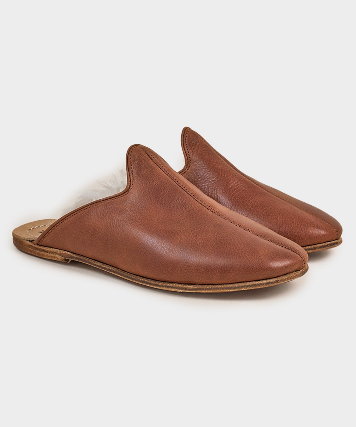 Todd Snyder Sabah Baba Shearling Slide in Fort Worth Brown Brown