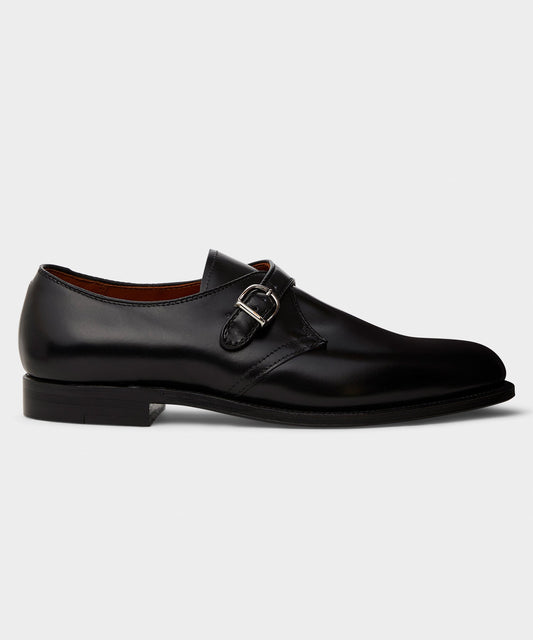 Todd Snyder Alden Plain Toe Monk Strap Shoe Black