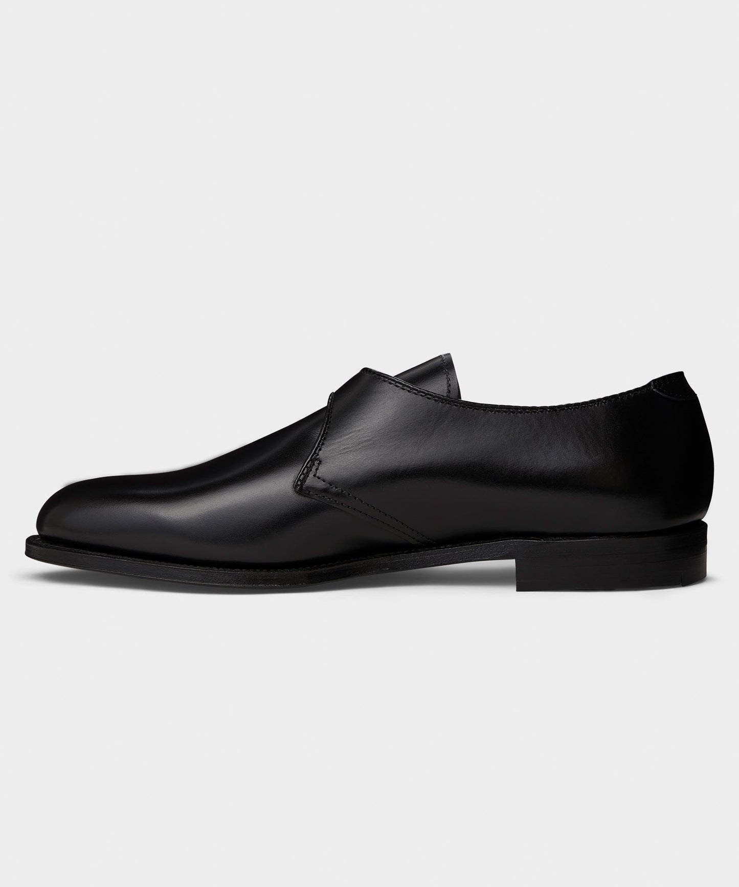 Todd Snyder Alden Plain Toe Monk Strap Shoe Black