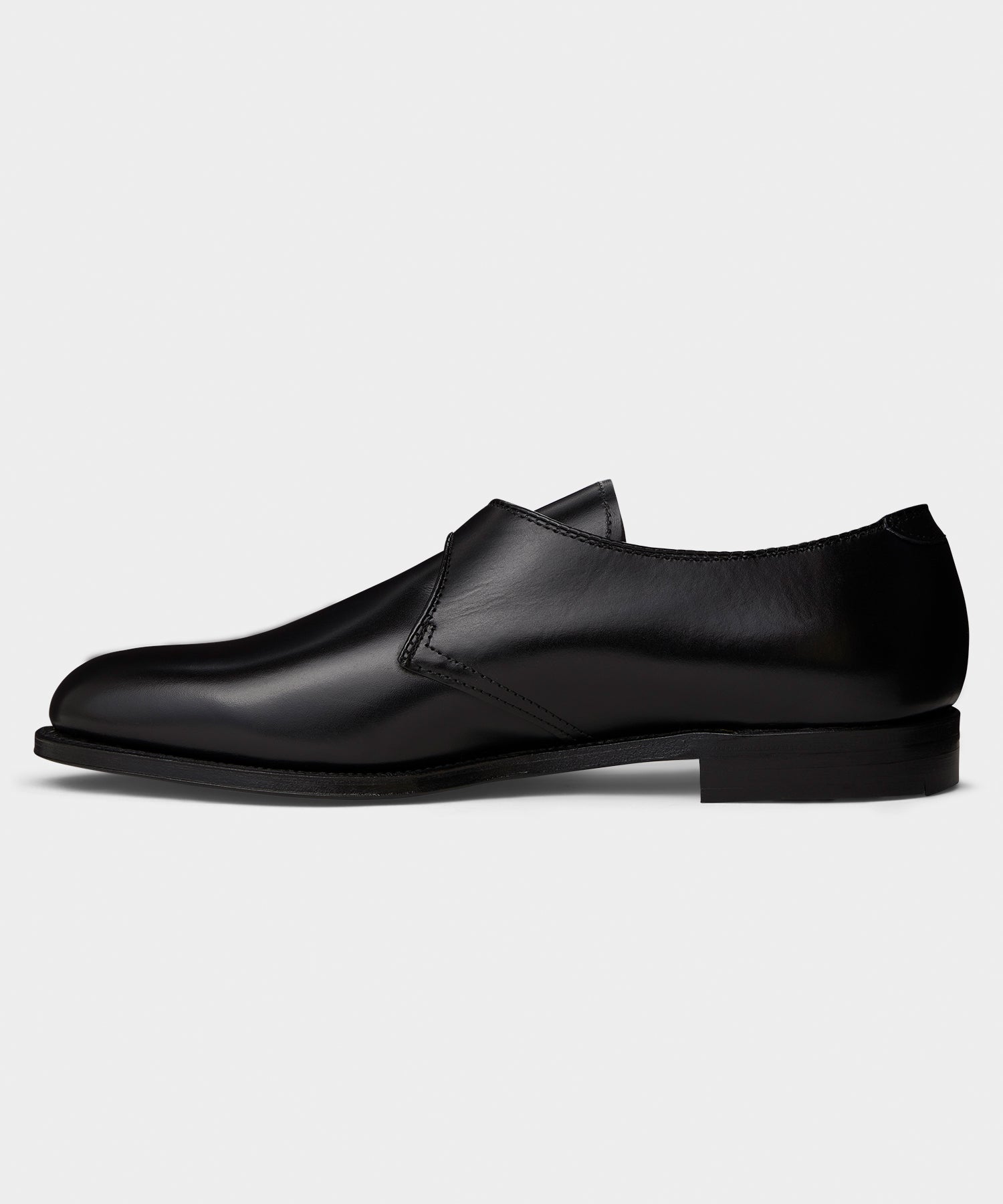 Todd Snyder Alden Plain Toe Monk Strap Shoe Black
