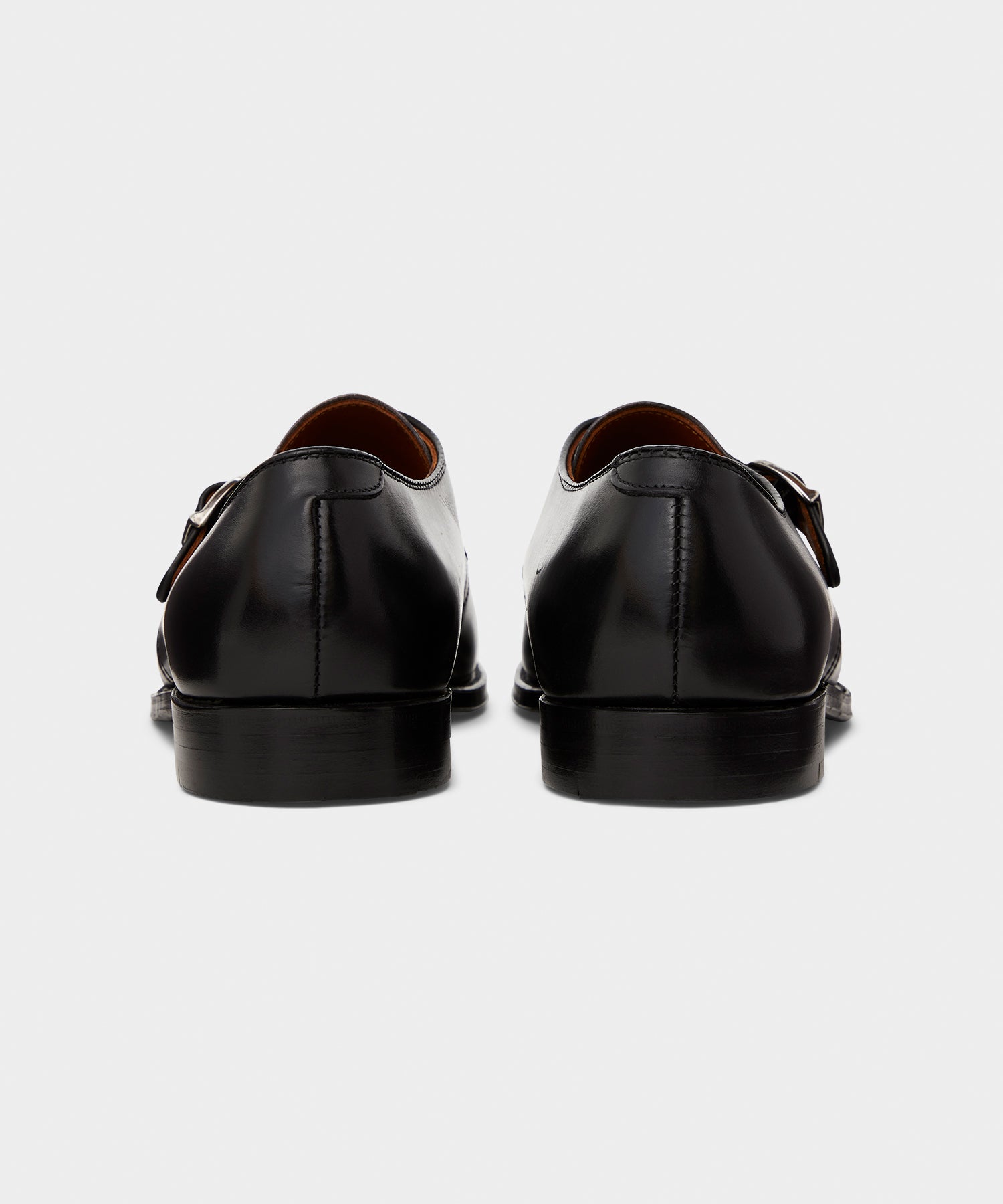 Todd Snyder Alden Plain Toe Monk Strap Shoe Black
