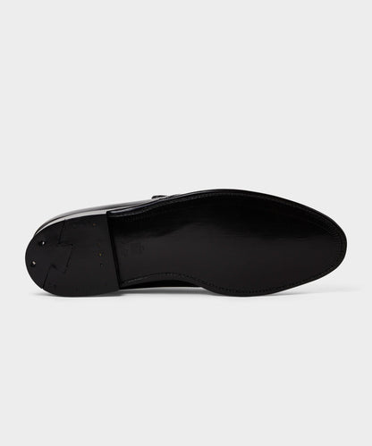 Todd Snyder Alden Plain Toe Monk Strap Shoe Black