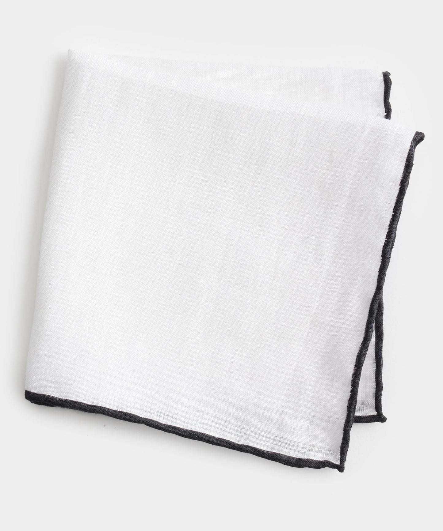 Todd Snyder Italian Tipped Linen Pocket Square in Black Black