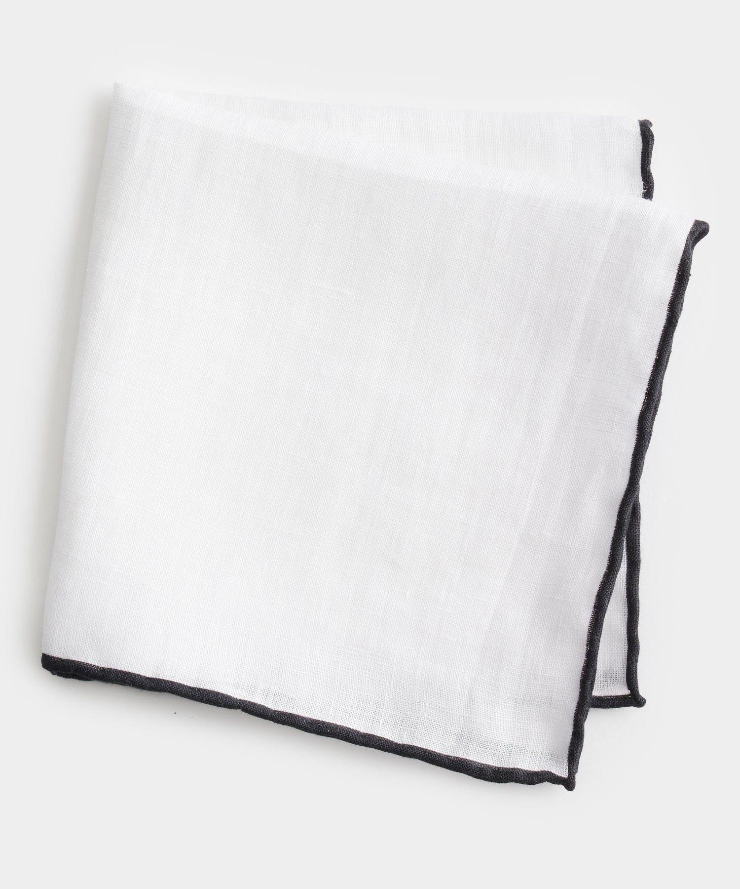 Todd Snyder Italian Tipped Linen Pocket Square in Black Black