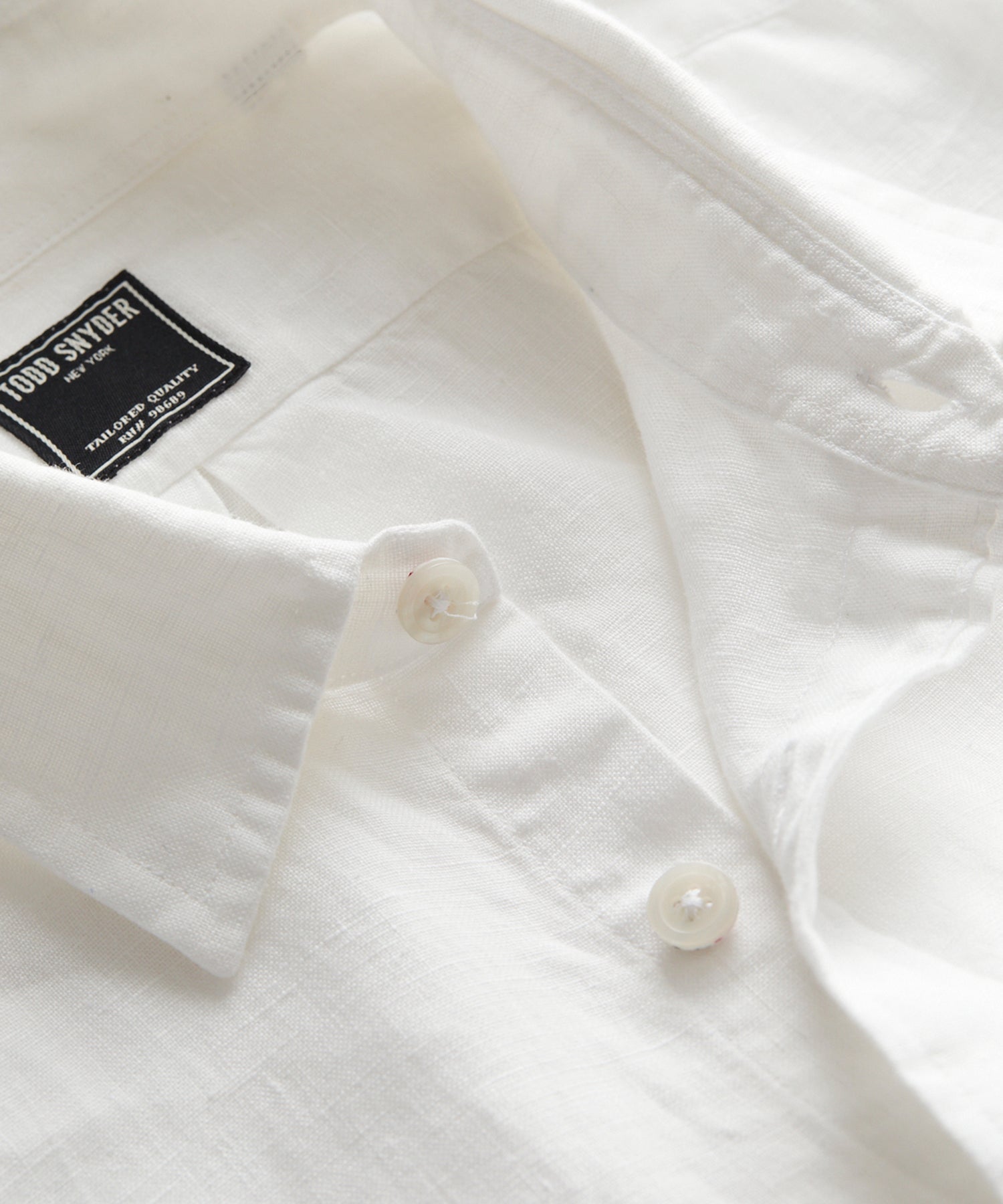 Todd Snyder Irish Sea Soft Linen Point Collar Long Sleeve Shirt in White White