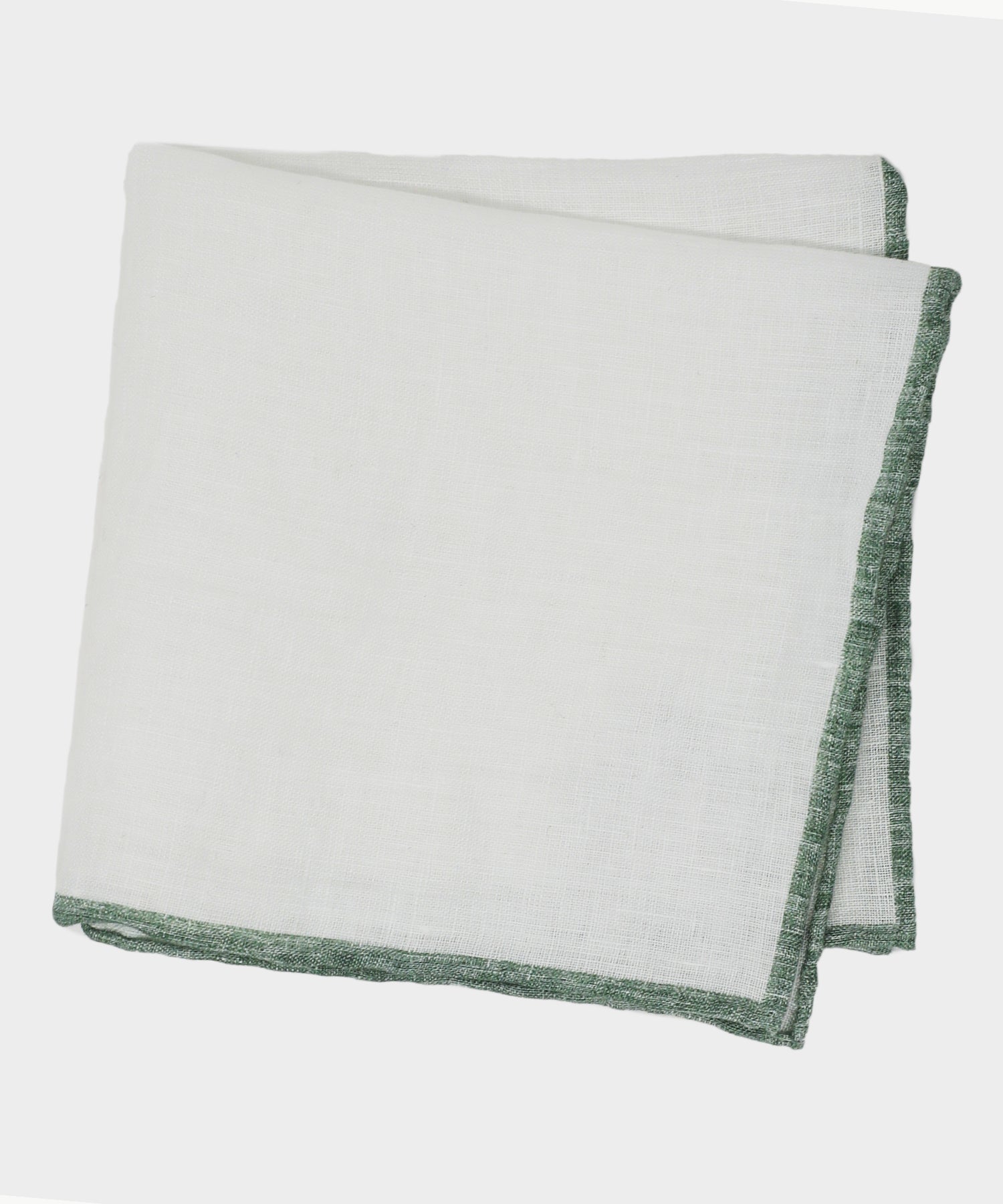 Todd Snyder Italian Tipped Linen Pocket Square in Green Green