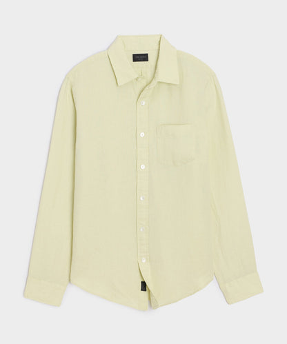 Todd Snyder Slim Sea Soft Irish Linen Point Collar Shirt in Mint Mint