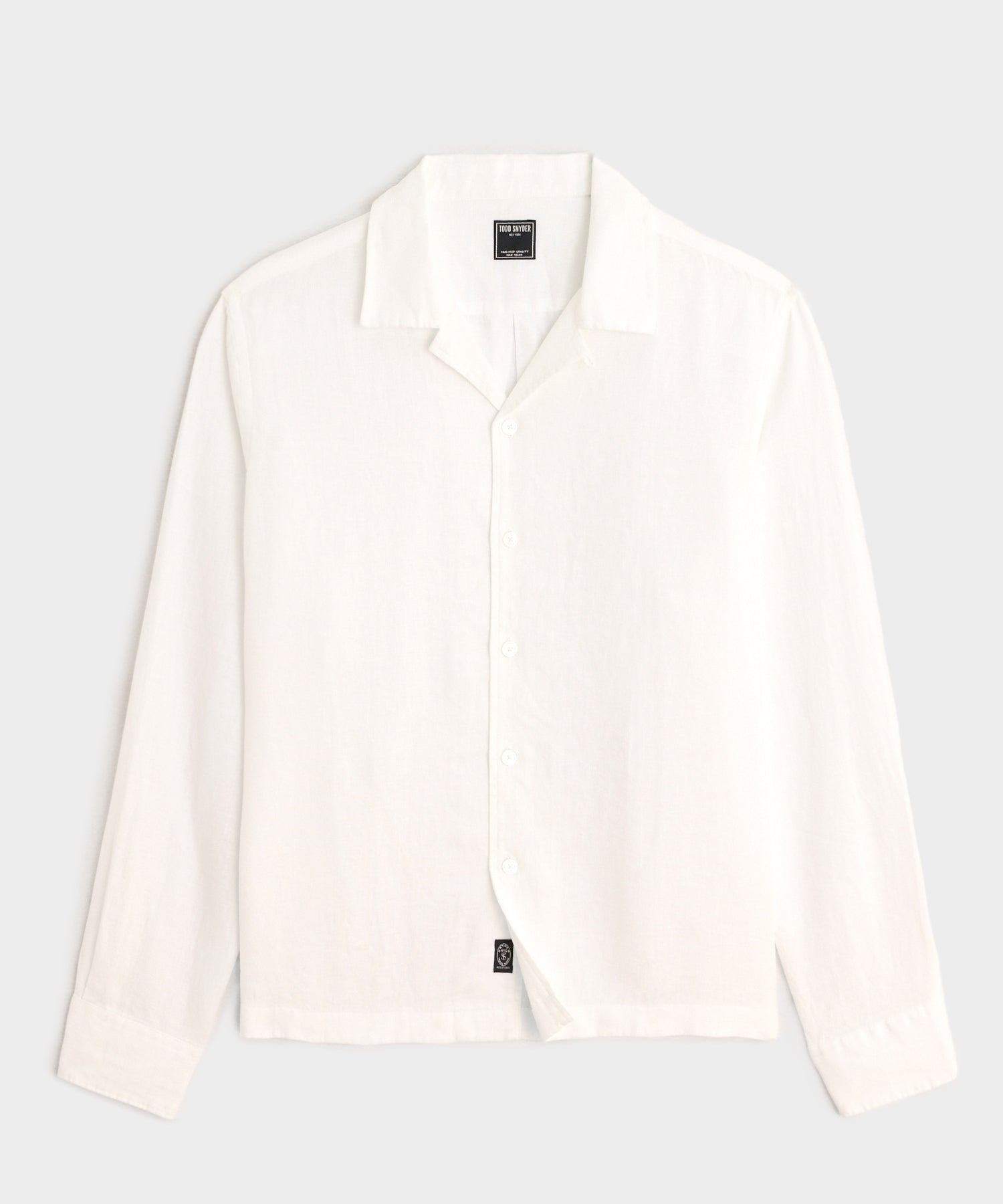 Todd Snyder Cropped Sea Soft Irish Linen Camp Collar Shirt in White White