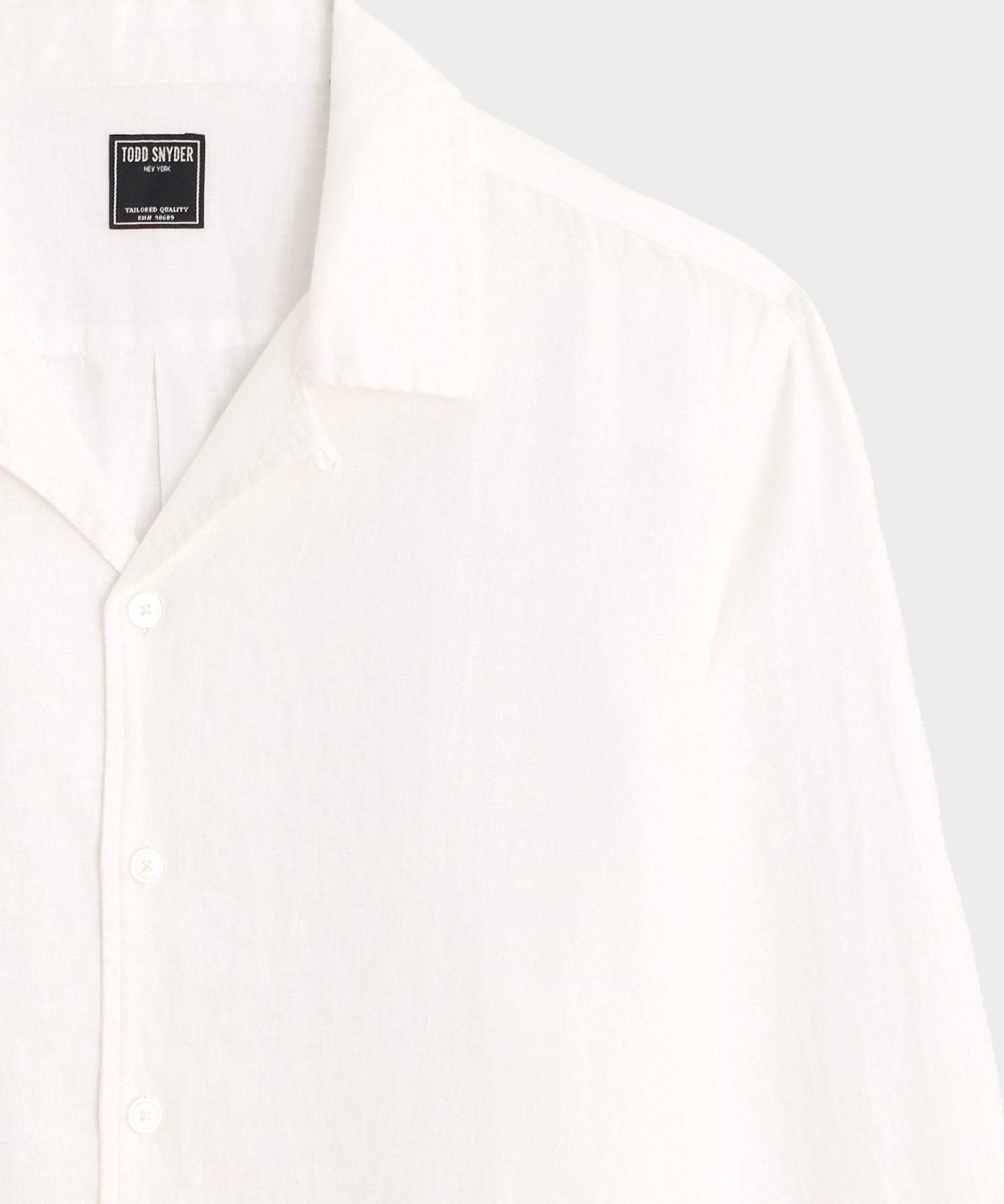 Todd Snyder Cropped Sea Soft Irish Linen Camp Collar Shirt in White White