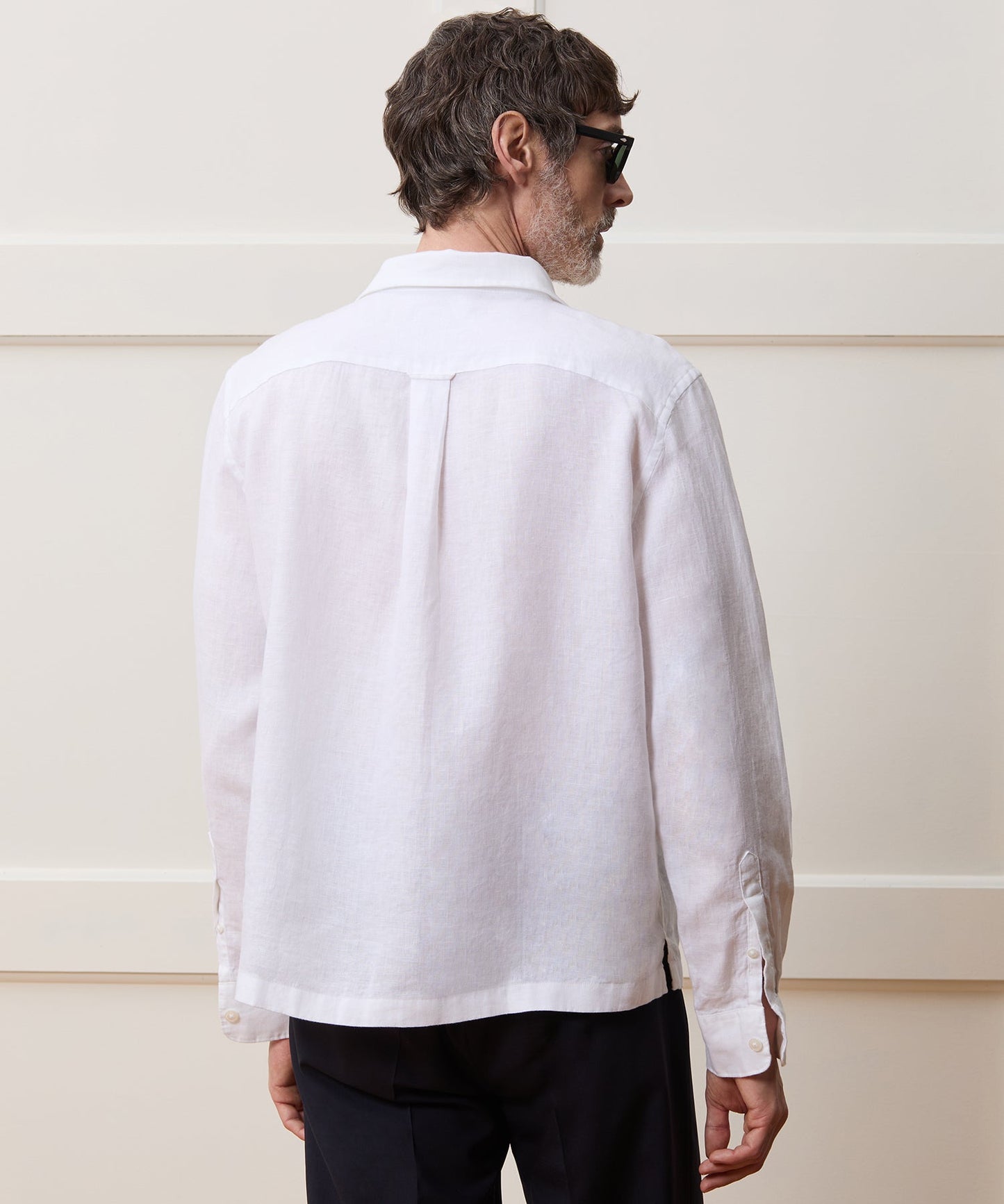 Todd Snyder Cropped Sea Soft Irish Linen Camp Collar Shirt in White White