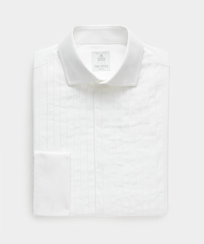Todd Snyder Slim Fit Italian Wide Pleat Tuxedo Shirt in White White
