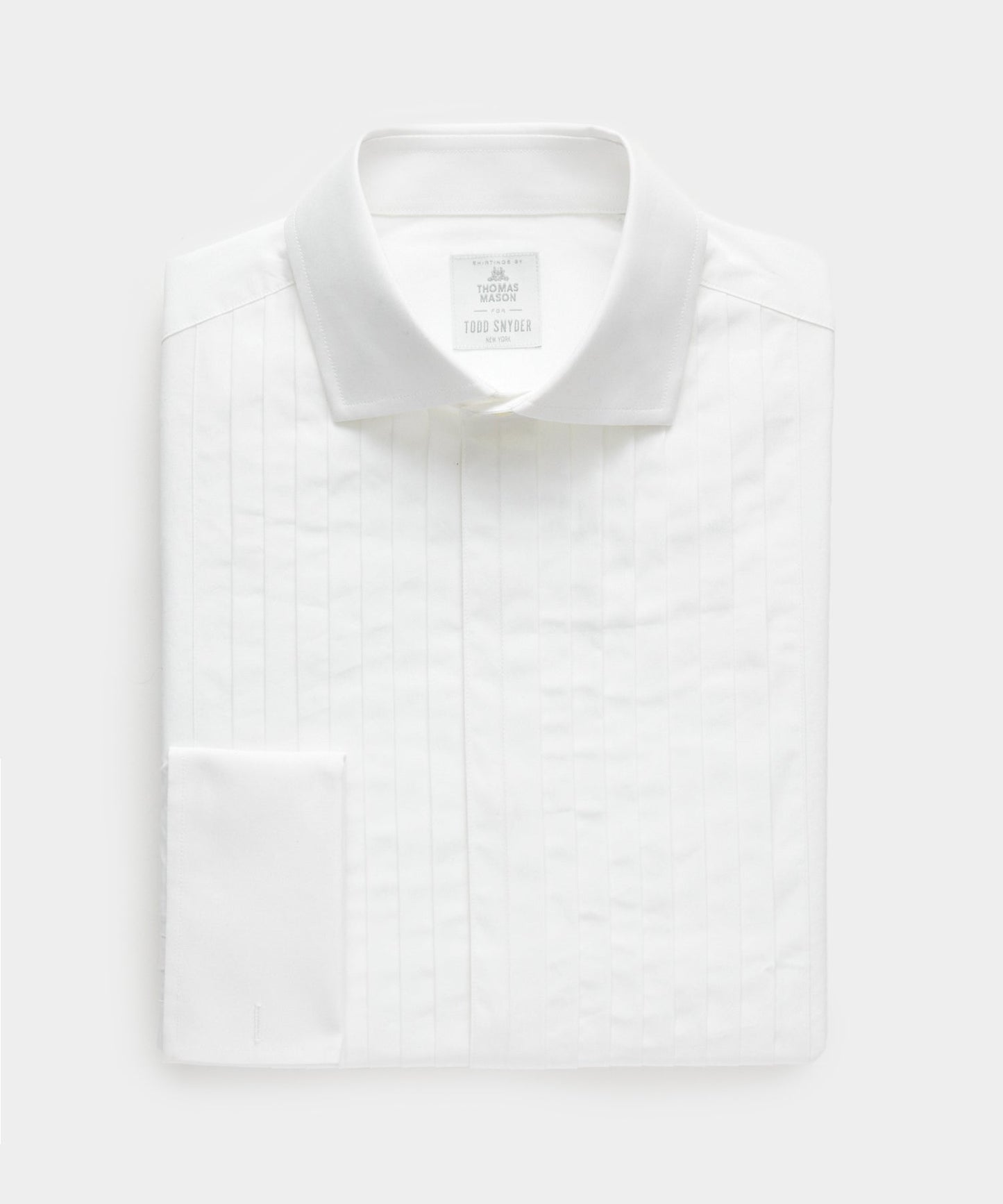 Todd Snyder Slim Fit Italian Wide Pleat Tuxedo Shirt in White White