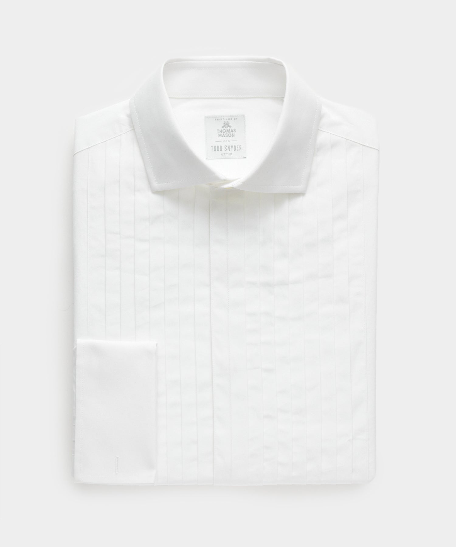 Todd Snyder Slim Fit Italian Wide Pleat Tuxedo Shirt in White White
