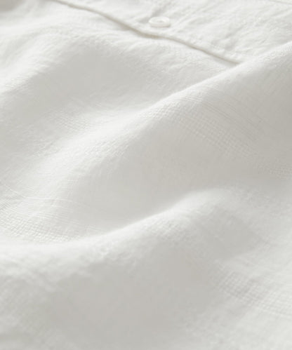 Todd Snyder Cropped Linen Camp Collar Shirt in White White